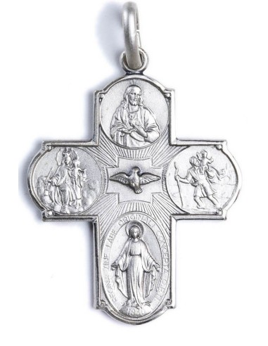 Four Way Medal Cross Sterling Silver