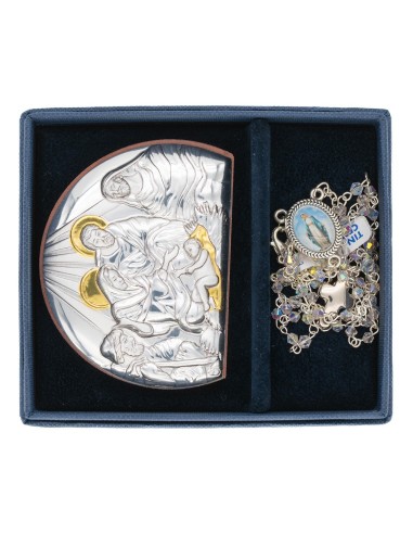 Nativity Metal Icon Glass Rosary Set