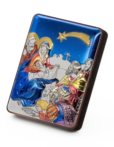 Nativity Metal Icon Red Glass Rosary Set