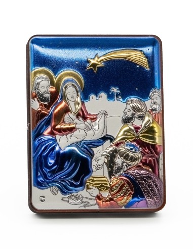 Nativity Metal Icon Red Glass Rosary Set