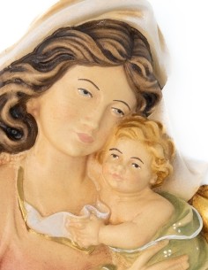 Wooden Sculpture Virgin Mary Child Jesus 2