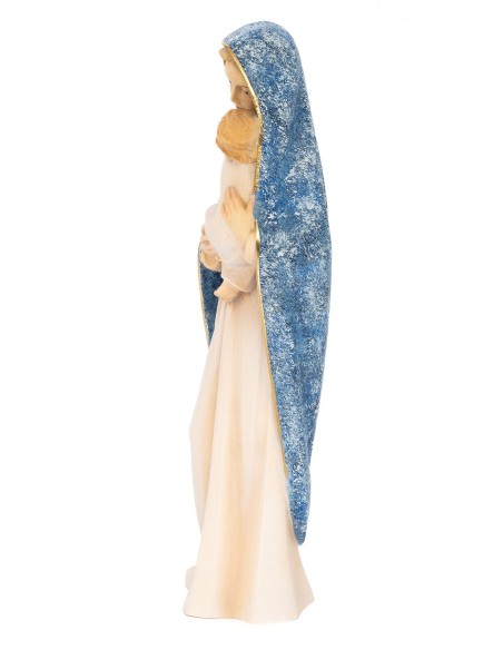 Virgin Mary Child Jesus Hand-painted Alpine Wood Statue