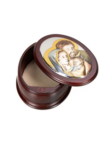 Holy Family Colours Oval Rosary Box