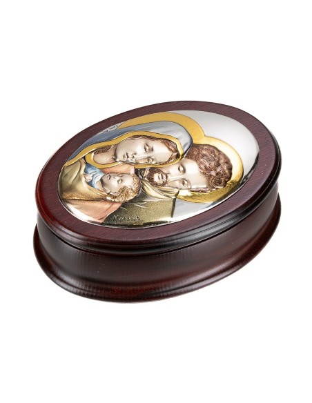 Holy Family Colours Oval Rosary Box Holy Family Colours Oval Rosary Box