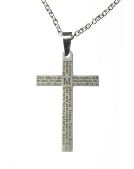 Ave Maria Steel Crucifix