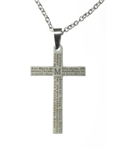 Ave Maria Steel Crucifix