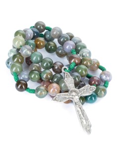 Green Paracord Agate Rosary 2