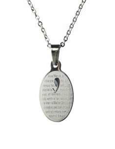 Ave Maria Steel Pendant small