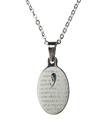 Ave Maria Steel Pendant small