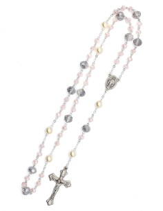 Pearls Clear Purple Pink Bohemian Glass Rosary 2
