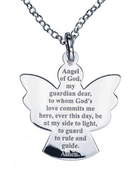 Sterling silver guardian angel pendant hotsell