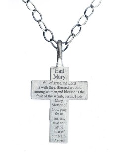 Hail Mary Sterling SIlver Crucifix small Hail Mary Sterling SIlver Crucifix small