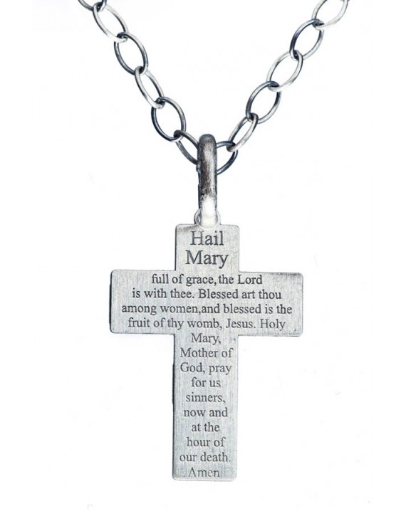 Hail Mary Sterling SIlver Crucifix small