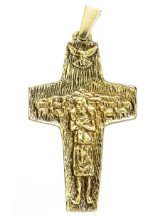 Pope Francis Pastoral Crucifix brass