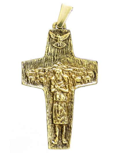 Pope Francis Pastoral Crucifix brass