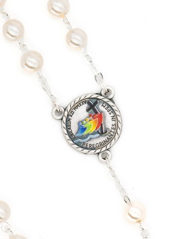 Jubilee Glass Pearls Rosary Fabric Bag Set