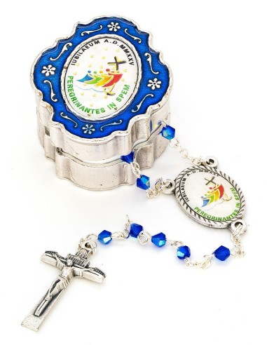 Blue Crystal Jubilee Rosary Box Set
