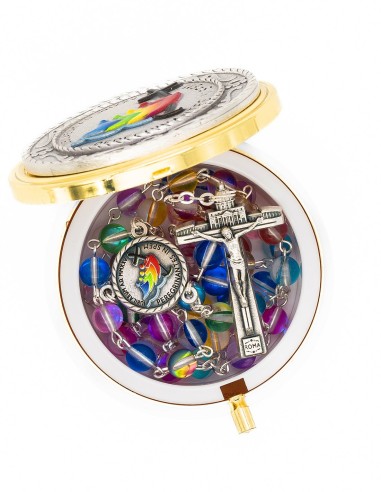 Multicolored Glass Beads Jubilee Rosary Box Set