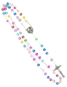 thumbnail image 2 of AB Aurora Borealis Clear Crystal Jubilee Rosary – Made In Italy, Vatican Souvenir 2 of 6