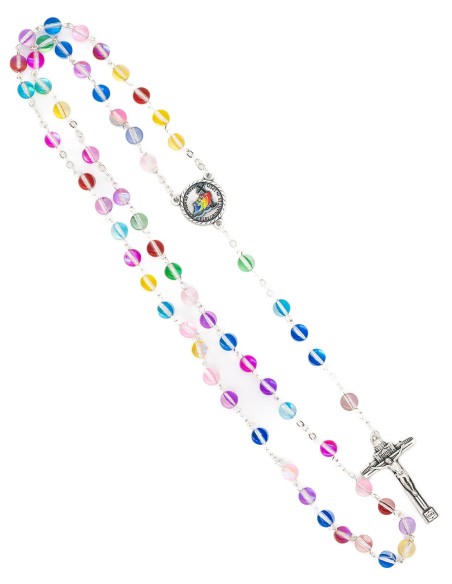 Multicolored Glass Beads Jubilee Rosary Box Set Multicolored Glass Beads Jubilee Rosary Box Set