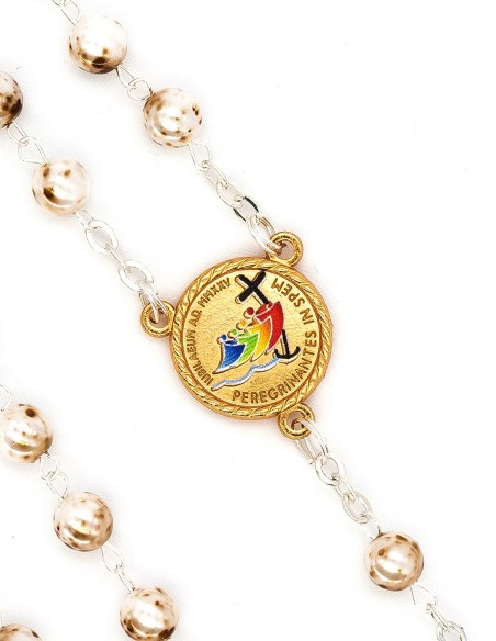 Variegate Glass Pearls Jubilee Rosary Variegate Glass Pearls Jubilee Rosary