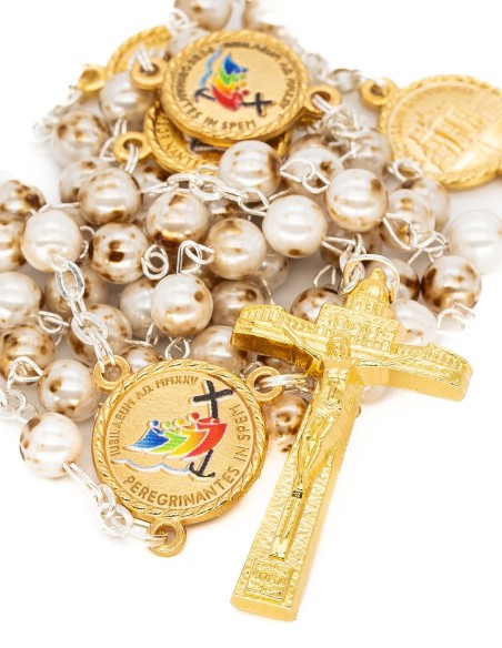 Variegate Glass Pearls Jubilee Rosary Variegate Glass Pearls Jubilee Rosary