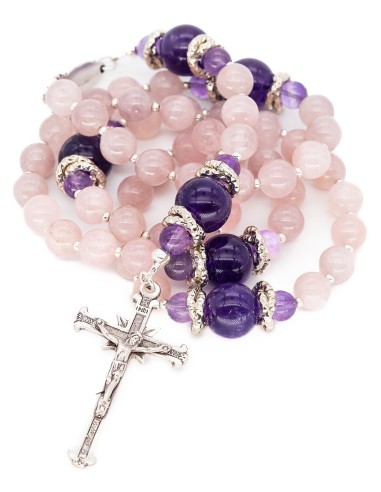 Sweet Rose Quartz Amethyst Rosary | Vatican Gift