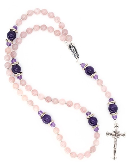 Sweet Rose Quartz Amethyst Rosary