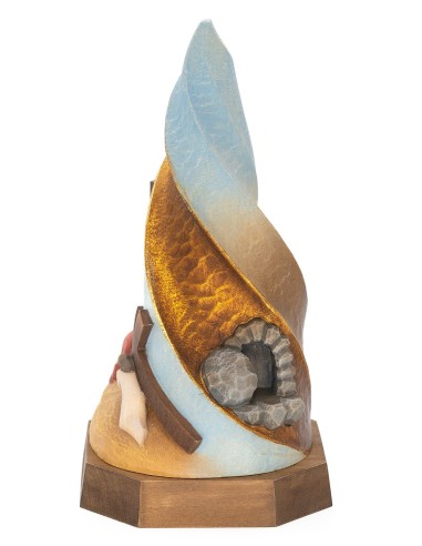 Calvary Easter Scene Gold Foil Flame Alpine Wood