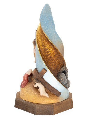 Calvary Easter Scene Gold Foil Flame Alpine Wood