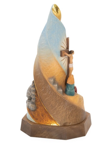 Calvary Easter Scene Gold Foil Flame Alpine Wood