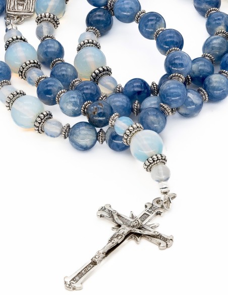 Dark Blue Kyanite White Opal Rosary