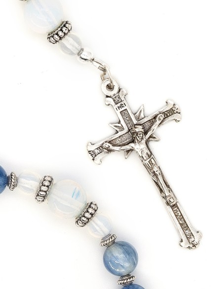 Dark Blue Kyanite White Opal Rosary