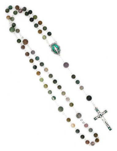 Agate Beads Rosary Bracelet Set