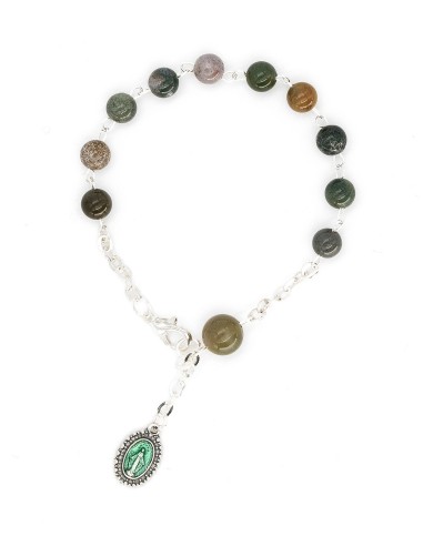 Agate Beads Rosary Bracelet Set