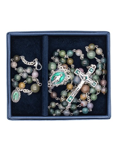 Agate Beads Rosary Bracelet Set