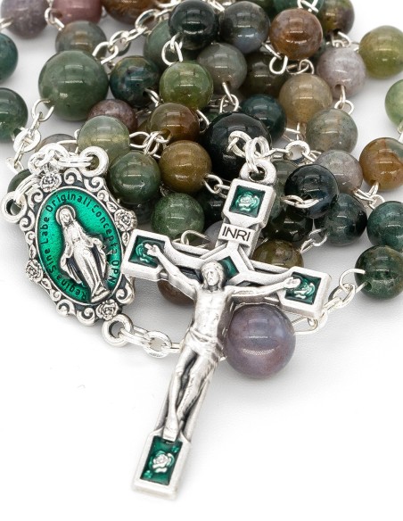 Agate Beads Rosary Bracelet Set