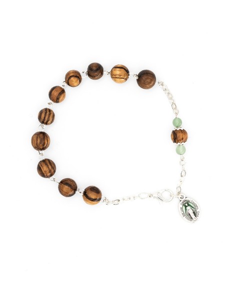 Variegated Wood Aventurine Beads Rosary Bracelet Set Variegated Wood Aventurine Beads Rosary Bracelet Set