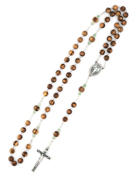 Variegated Wood Aventurine Beads Rosary Bracelet Set Variegated Wood Aventurine Beads Rosary Bracelet Set