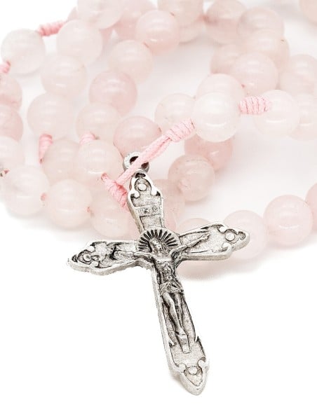 Gently Pink Paracord Quartz Rosary