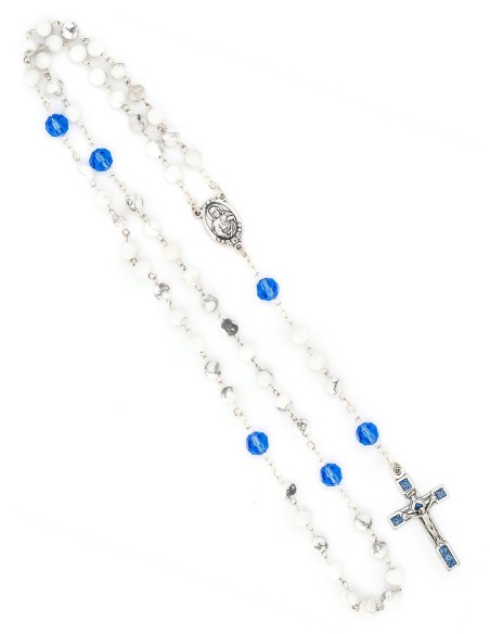 Blue Sapphire Crystal Aulite Beads Rosary Bracelet Set Blue Sapphire Crystal Aulite Beads Rosary Bracelet Set