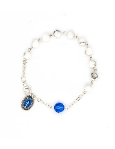 Blue Sapphire Crystal Aulite Beads Rosary Bracelet