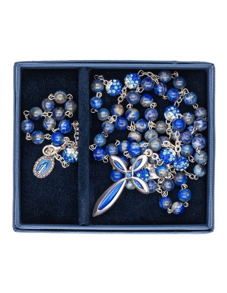 Lapis Lazuli Crystal Beads Rosary Bracelet Set Lapis Lazuli Crystal Beads Rosary Bracelet Set