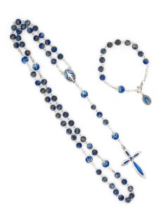 Lapis Lazuli Crystal Beads Rosary Bracelet Set 2