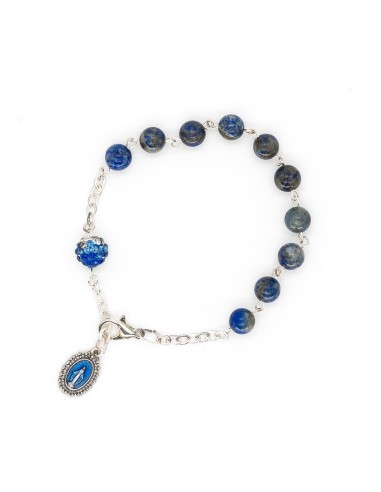 Lapis Lazuli Crystal Beads Rosary Bracelet Set