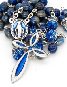 Lapis Lazuli Crystal Beads Rosary Bracelet Set