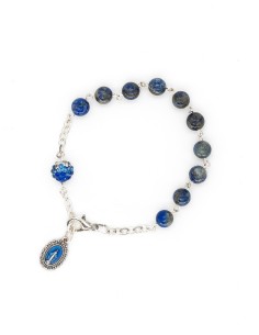 Lapis Lazuli Crystal Beads Rosary Bracelet