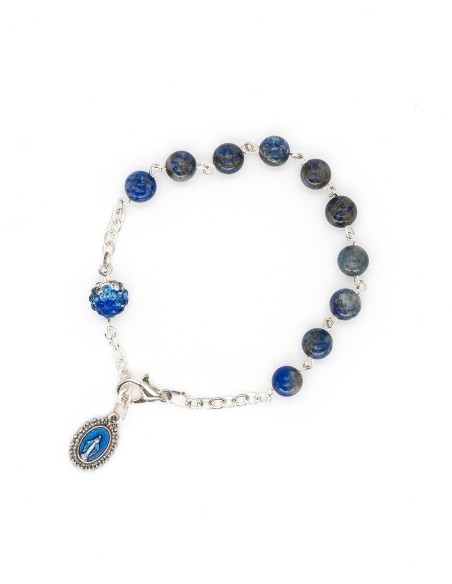 Lapis Lazuli Crystal Beads Rosary Bracelet Lapis Lazuli Crystal Beads Rosary Bracelet
