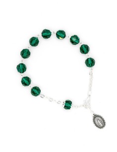 Emerald Green Crystal Rosary Bracelet