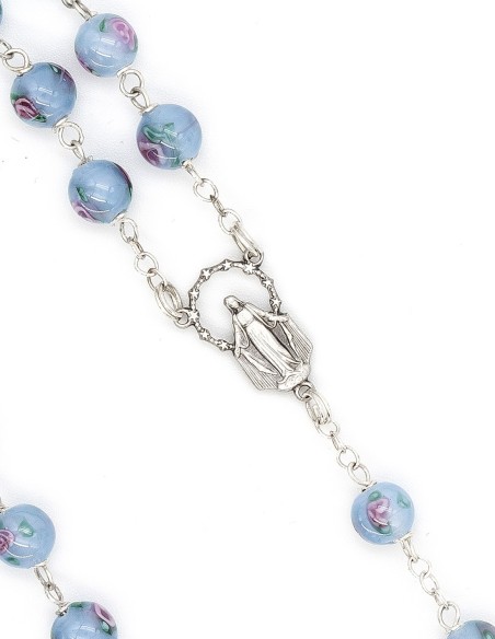 Baby Blue Murano Glass Rosary